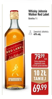 Whisky Johnnie Walker Red Label promocja w Aldi