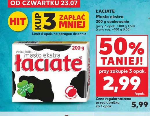 Masło ekstra Łosickie promocja w Kaufland