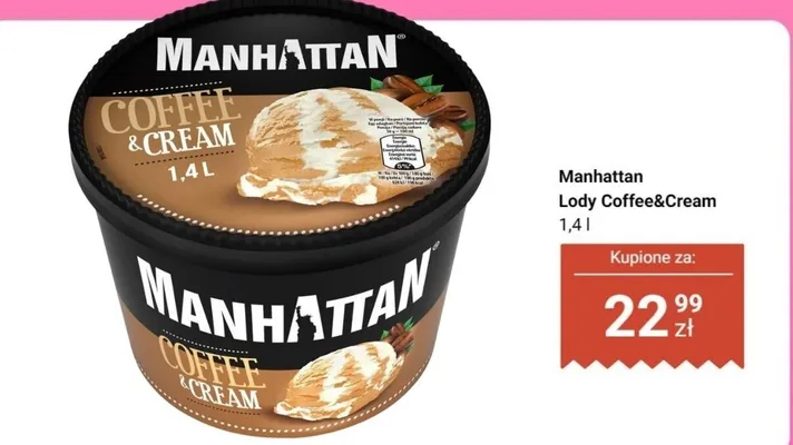 Lody Coffee&Cream Manhattan promocja w Dino