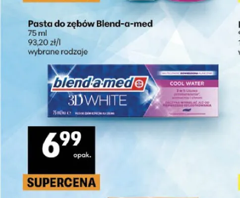 Pasta do zębów Blend-a-med 3D White Cool Water promocja w Delikatesy Centrum