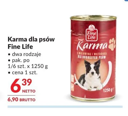 Karma dla psów Fine Life promocja w Makro