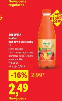 Nektar owocowo-warzywny Solevita promocja w Lidl