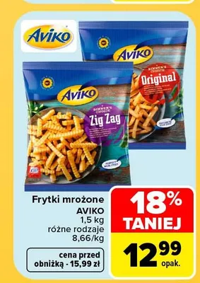 Frytki mrożone Zig Zag Aviko promocja w Carrefour Market