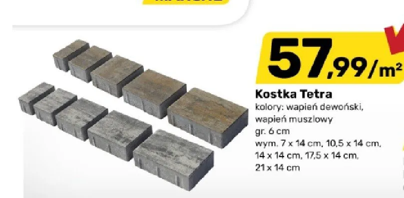 Kostka brukowa Tetra promocja w Bricomarche