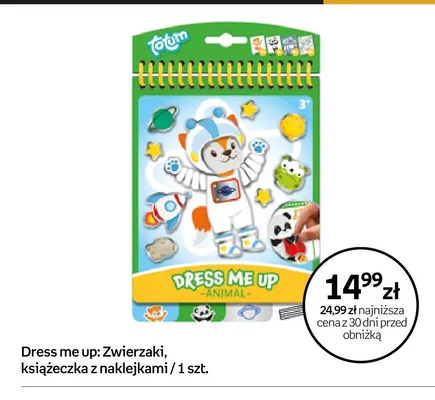 Książeczka z naklejkami Totum Dress me up: Zwierzaki promocja w Empik