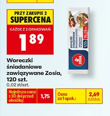 Woreczki śniadaniowe zawiązywane promocja w Biedronka