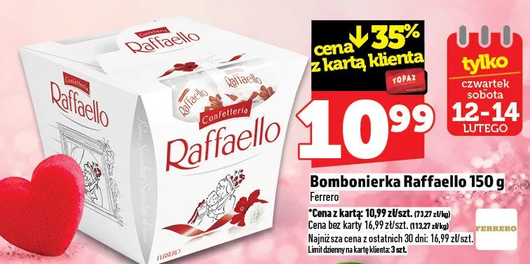 Bombonierka Raffaello 150 g promocja w TOPAZ