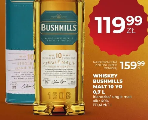 Whiskey Bushmills Malt 10 YO irlandzka/single malt promocja w Duży Ben