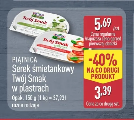 Serek śmietankowy Twój Smak w plastrach naturalny Piątnica promocja w Aldi