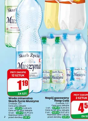 Woda mineralna Skarb Życia Muszyna Wapń promocja w Dino