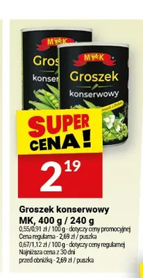 Groszek konserwowy MK promocja w Twój Market