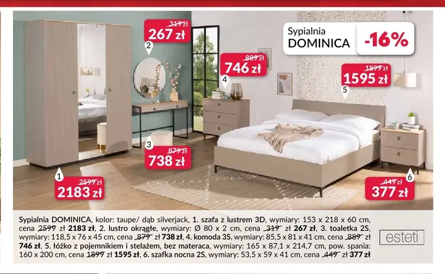 Szafa z lustrem 3D Dominica Esteti promocja w Salony Agata