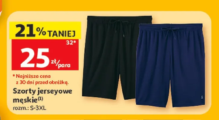 Szorty jerseyowe męskie Inextenso promocja w Auchan