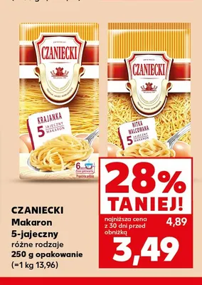 Makaron 5-jajeczny nitka walcowana Czaniecki promocja w Kaufland