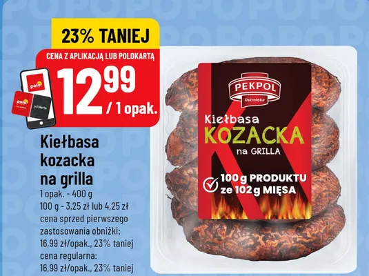 Kiełbasa kozacka na grilla Pekpol promocja w POLOmarket