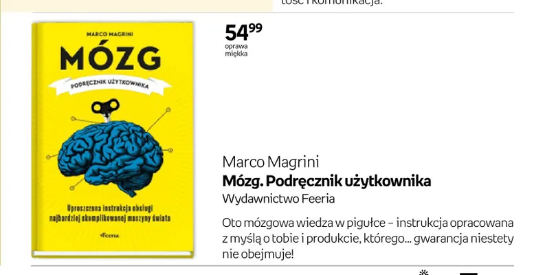 Książka Mózg. Podręcznik użytkownika Marco Magrini promocja w Empik
