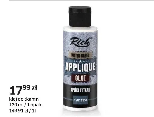 Klej do tkanin Rich Applique Glue 120ml promocja w Empik