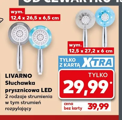Słuchawka prysznicowa LED Livarno promocja w Kaufland