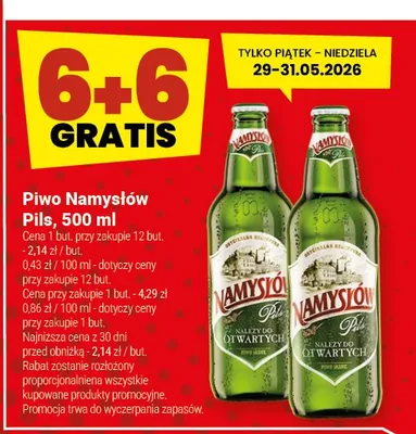 Piwo Namysłów Pils promocja w Twój Market