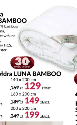 Kołdra Luna Bamboo 160x200 cm promocja w Salony Agata