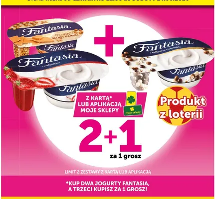 Jogurt Fantasia z truskawkami promocja w Groszek