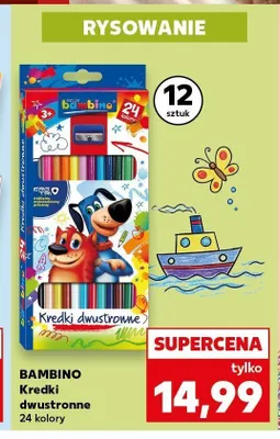 Kredki dwustronne 24 kolory Bambino promocja w Kaufland