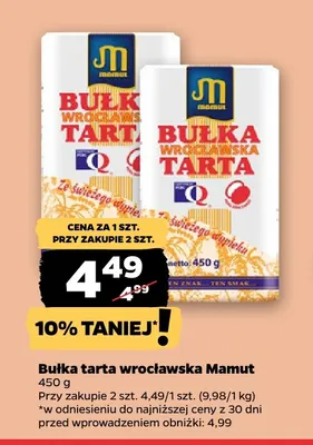 Bułka tarta wrocławska Mamut promocja w Netto