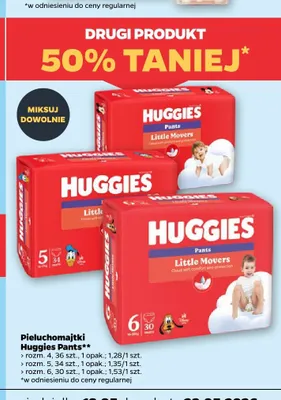 Pieluchomajtki Huggies Pants Little Movers rozm. 6 promocja w Netto