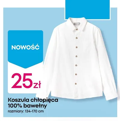 Koszula chłopięca 100% bawełny promocja w Pepco