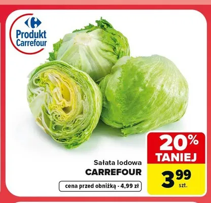 Sałata lodowa Carrefour promocja w Carrefour Market