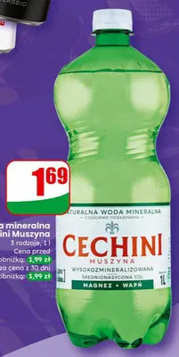 Woda mineralna Muszyna średnionasycona CO2 promocja w Dino