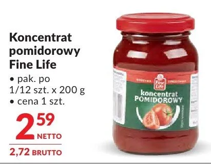Koncentrat pomidorowy Fine Life promocja w Makro