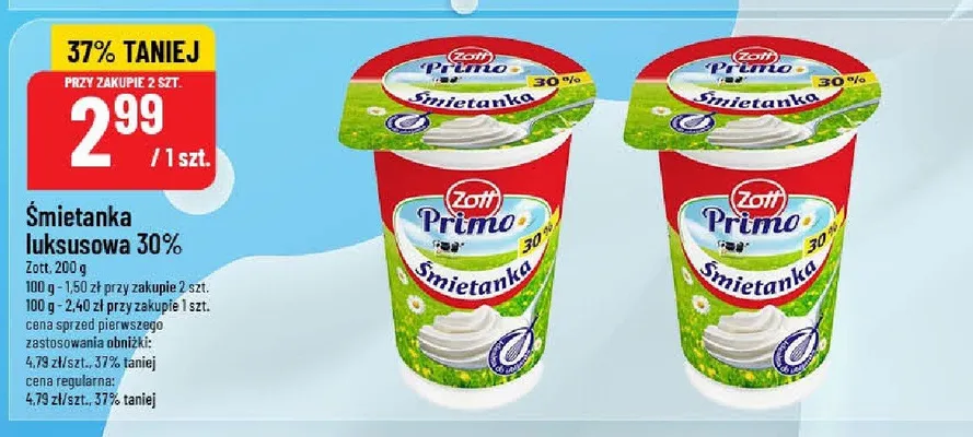 Śmietanka luksusowa 30% promocja w POLOmarket