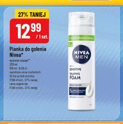 Pianka do golenia Nivea Men Sensitive promocja w POLOmarket
