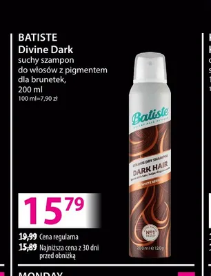 Suchy szampon do włosów z pigmentem dla brunetek Divine Dark Batiste promocja w Hebe
