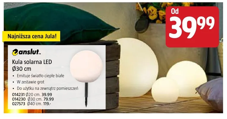 Kula solarna LED promocja w Jula