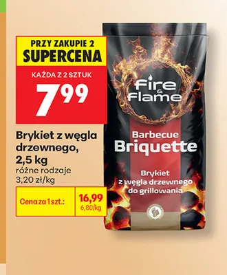 Brykiet z węgla drzewnego Fire & Flame promocja w Biedronka