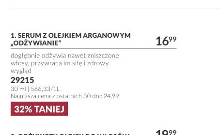 Serum z olejkiem arganowym Odżywianie promocja w AVON
