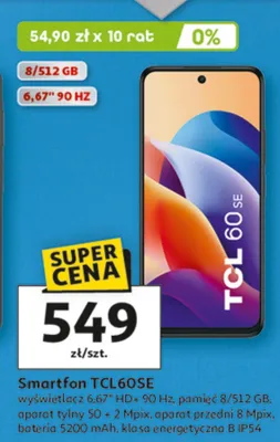 Smartfon TCL 60SE promocja w Auchan