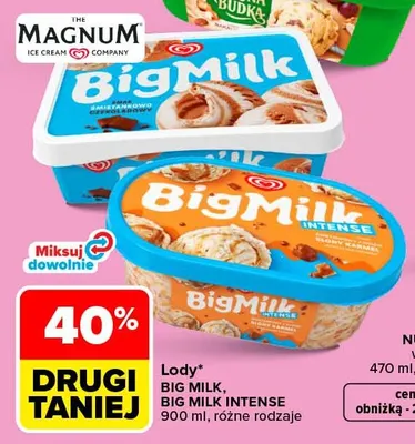Lody Big Milk śmietankowo-czekoladowe promocja w Carrefour