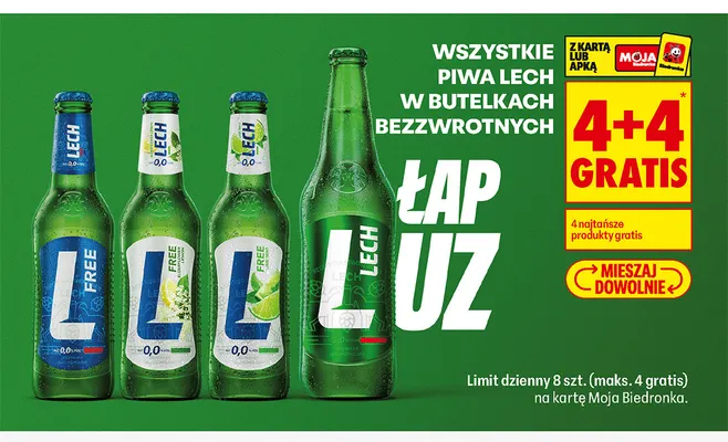 Piwo bezalkoholowe Lech Lime Mint promocja w Biedronka
