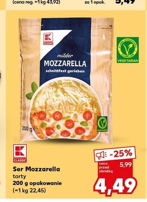 Ser Mozzarella tarty K-Classic promocja w Kaufland