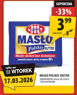 Masło polskie ekstra Mlekovita promocja w Arhelan