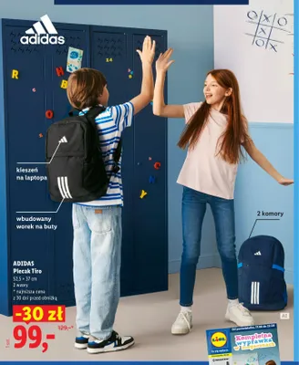 Plecak Adidas Tiro 52,5x37 cm promocja w Lidl