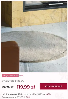 Dywan Trico ø 120 cm promocja w home&you