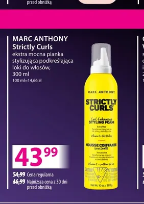 Pianka stylizująca podkreślająca loki do włosów ekstra mocna Strictly Curls Marc Anthony promocja w Hebe