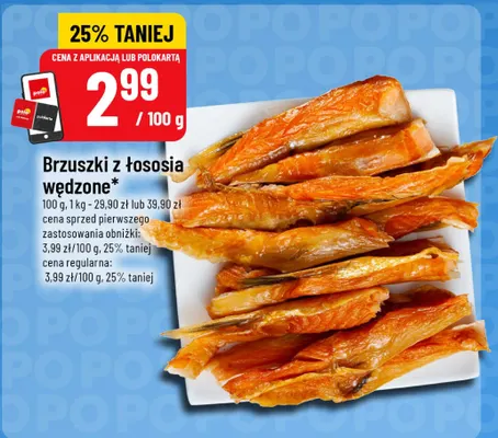 Brzuszki z łososia wędzone promocja w POLOmarket