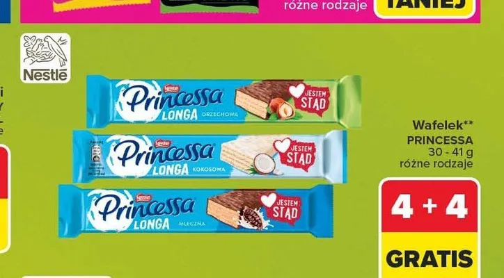 Wafelek Princessa Longa Orzechowa promocja w Carrefour