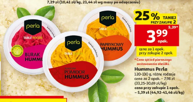 Hummus z burakiem Perla promocja w Auchan