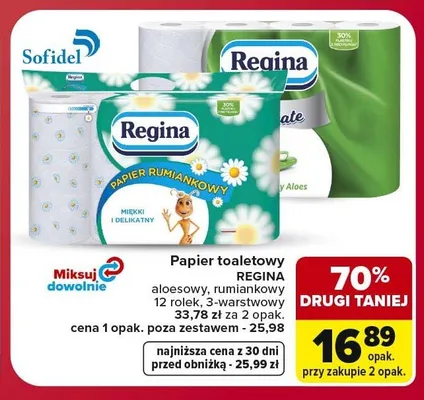 Papier toaletowy Regina Aloesowy promocja w Carrefour Market